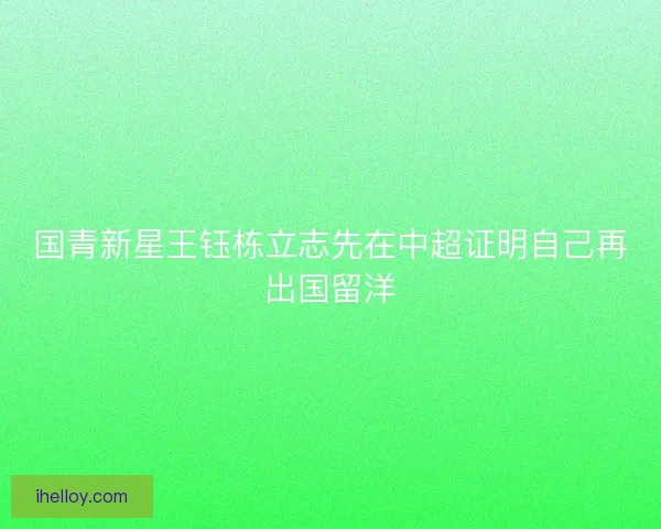 国青新星王钰栋立志先在中超证明自己再出国留洋 国青新星王钰栋立志先在中超证明自己再出国留洋